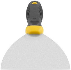 Фото Шпатель нержавеющий 125 мм черно-желтая прорезин.ручка FIT