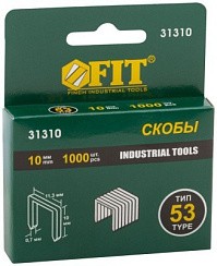 Фото Скобы тип 53 ,10мм, закаленные 1000шт , FIT