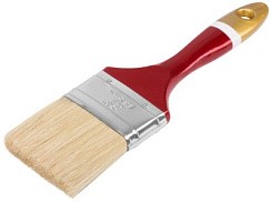 Фото Кисть плоская 2,5" (63 мм) FIT "Классик", натуральная светлая щетина, деревянная ручка