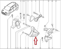 Фото Кронштейн задней опоры двигателя ЛАДА ЛАРГУС, XRay "АВТОВАЗ"