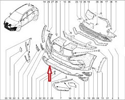 Фото Накладка переднего бампера ЛАДА Xray КРОСС "АВТОВАЗ" нижняя центральная