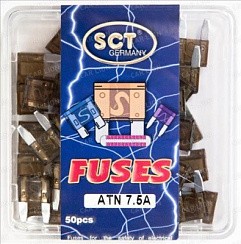 Фото Предохранители флажковые MINI (к-т 50 штук) 7,5А MANNOL 9505