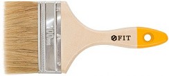 Фото Кисть плоская 4" (100 мм) FIT "Стандарт-Плюс", натур.светлая щетина, деревянная ручка