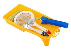 Фото Набор для покраски дверей и окон (ванночка 290х150 мм + валик полиакрил + малярная лента + кисти )