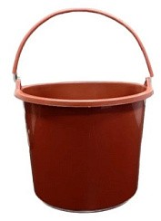 Фото Ведро ударопрочное 20л красное, круглое, обрезиненая ручка ЛЕОН
