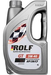 Фото Масло ROLF GT  5W40 SN/CF   4л. синт.  (пластик)