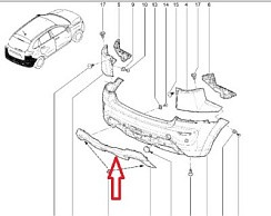 Фото Накладка заднего бампера ЛАДА Xray Кросс нижняя «АВТОВАЗ» черная