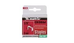 Фото Скобы тип 140, 8мм,1000 шт, MATRIX 41308