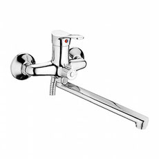 Фото .Смеситель д/ванны L2214-B(Zn) плоский повор.излив 40см,LEDEME РАСПРОДАЖА