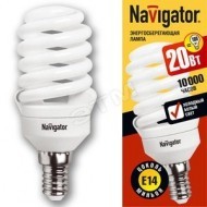 Фото Лампа энергосберегающая КЛЛ 20/842 Е14 D50х112 спираль Navigator 18176***