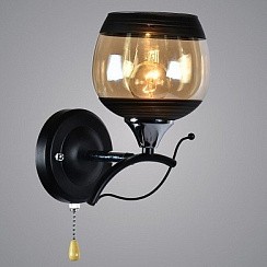 фото Бра DA5054/1B BK+CR черный/хром 1х60W E27 h210, HN20