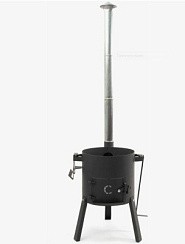 Фото Печь под казан 12 л "СИБИРСКИЙ СЛЕДОПЫТ", d370, сталь 2мм, с трубой