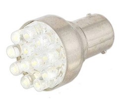 Фото Автолампа светодиод P21W 12V 21W BA15s 12LED белая Диалуч