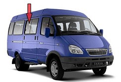 Фото ГАЗ 3221 Стекло боковины подвижное (стеклоблока) правое (ГАЗель микроавтобус)