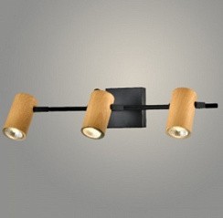 фото Спот 22470/3 WOOD+BK дерево/черный 3x25W GU10 h130, WAN23