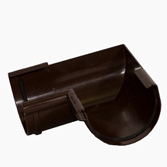 Фото Угол желоба коричневый 90гр. пластик Docke