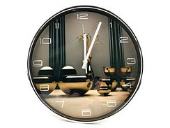 фото Часы настенные 30 см, пластик, арт. WJ11192
