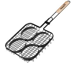 Фото Решетка для барбекю для гамбургеров 58,5х26,5х26,5х3,5см с антипригарным покр.(HS-RBA SHB084) АКЦИЯ!