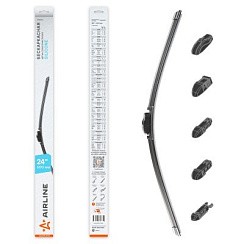 Фото Щетка стеклоочистителя 600мм бескаркасная Airline силикон