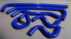 Фото Патрубок печки ГАЗель NEXT дв.Cummins (к-т 6 шт) шланги отопителя синий силикон