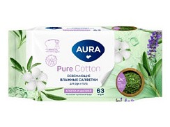 фото Салфетки влажные освежающие AURA FAMILY для всей семьи bigpack 63шт