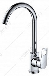 Фото Смеситель д/кухни SL134-017F одноручковый, Латунь, цвет Хром, гайка, РМС