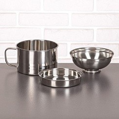 Фото Набор посуды 3 предмета Турист  кружка 14х8 см, миска 15 см, тарелка 14 см