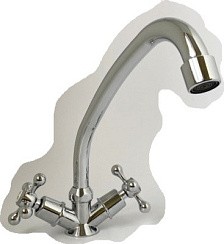 Фото Смеситель для кухни Lemen LD-91109-2, керам.,излив G19,гайка,цинк с подводкой(2