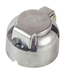 Фото Разъём трейлерный 7 штырей (розетка), металл, d 37мм.