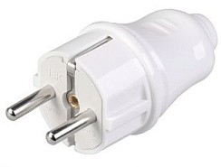 Фото Вилка электрич. с заземл. прям. Белая 16А IEK EVP10-16-01-K01