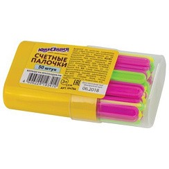 фото Счётные палочки ЮНЛАНДИЯ "ЛЁГКИЙ СЧЁТ", 50 шт., ассорти, в пластиковом пенале