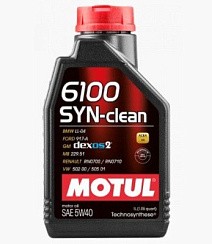 Фото Масло MOTUL 6100 SYN-clean  5W40 C3 SN   1л. п/с