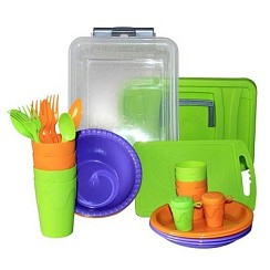 Фото Набор для пикника СЛЕДОПЫТ "Weekend" пластик, на 4 персоны, контейнер