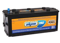 Фото АКБ 190а/ч п/п 1200A АКОМ (L=513; b=223; h=223)