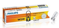 Фото Автолампа W5W 12V 5W W2,1x9,5d Philips без цоколя габарит