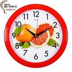 фото Часы настенные "Грейпфрут", круглые d 23 см, корпус красный