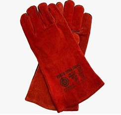 Фото Краги спилковые сварочные тип ТРЭК красные (1/6/12)