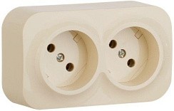 Фото Розетка 2-м ОП Quteo 16А IP20 250В 2х2P без заземл. без защ. шторок сл.кость Leg 782261