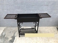 Фото Мангал № 0004/3 с дровницей хол.ковка 3 мм.(750*350*900) с откидными полками