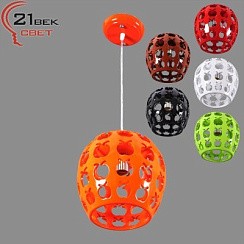 фото Светильник потолочный, 1 лампа, 22х19 см, регулир.по высоте, Акрил, цветной MIX  60W E27 (6)