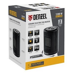 фото Тепловентилятор керамический DTFC-1200S, вращение, 3 реж., вент., нагрев 600/1200 Вт // Denzel