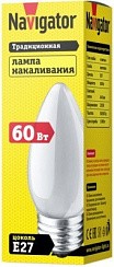 Фото Лампа накал. свеча матовая 60Вт E27 Navigator 17654