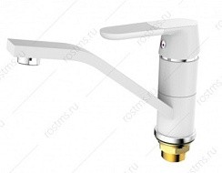 Фото Смеситель д/кухни SL123W-004F-15 одноручковый, поворот.излив, Белый, РМС