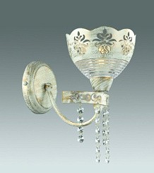 фото Бра ERSILIA цвет Белый/зол.патина/стекло/метал.декор/хрусталь E14 40W 220V АКЦИЯ