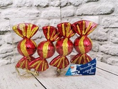 фото Набор подвесок "Конфетки", цвет: серебряный, 4 шт11см 2334-4