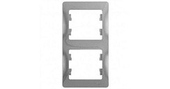 Фото Рамка 2 поста горизонт.алюм. GLOSSA GSL000302