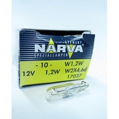 Фото Автолампа W1,2W 12V 1,2W W2x4,6d Narva без цоколя панельная
