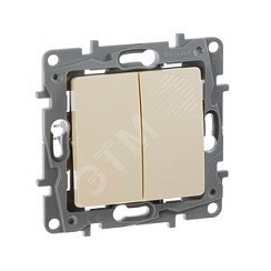 Фото Выключатель 2-х кл. в рамку, Слоновая кость, 10AX, ETIKA