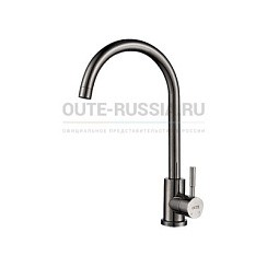 Фото .Смеситель д/кухни T40313BZ одноручковый на гайке (SUS-304), черный (Lt) OUTE