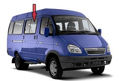 Фото ГАЗ 3221 Стекло боковины неподвижное (стеклоблока) правое (завод) (ГАЗель микроавтобус)